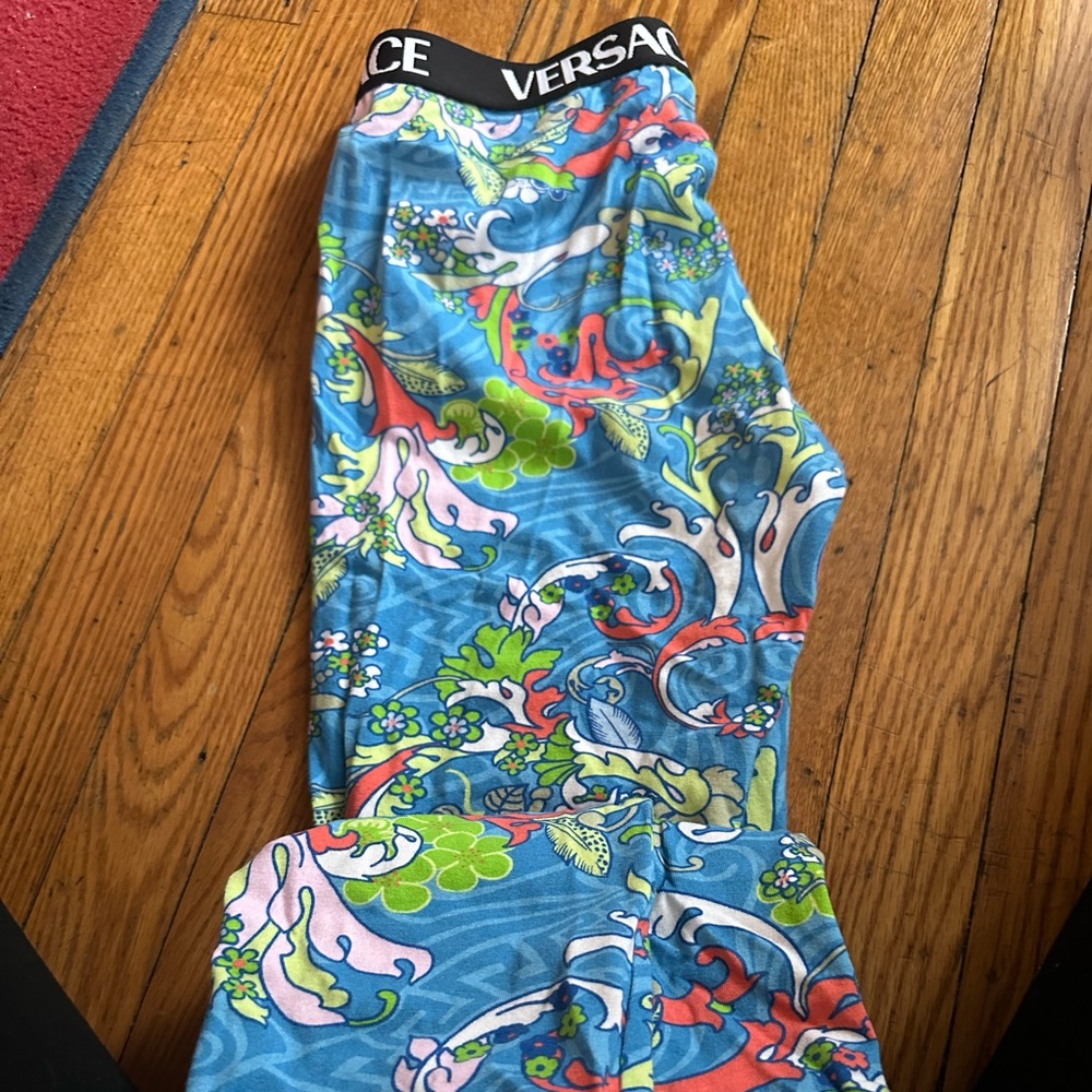 Girl size 14 Versace tights blue/ green multi color
